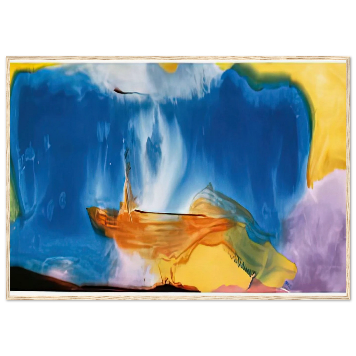 Moveable Blue, 1973- Framed Poster | Helen Frankenthaler Framed Prints Wall Art | Frankenthaler Helen