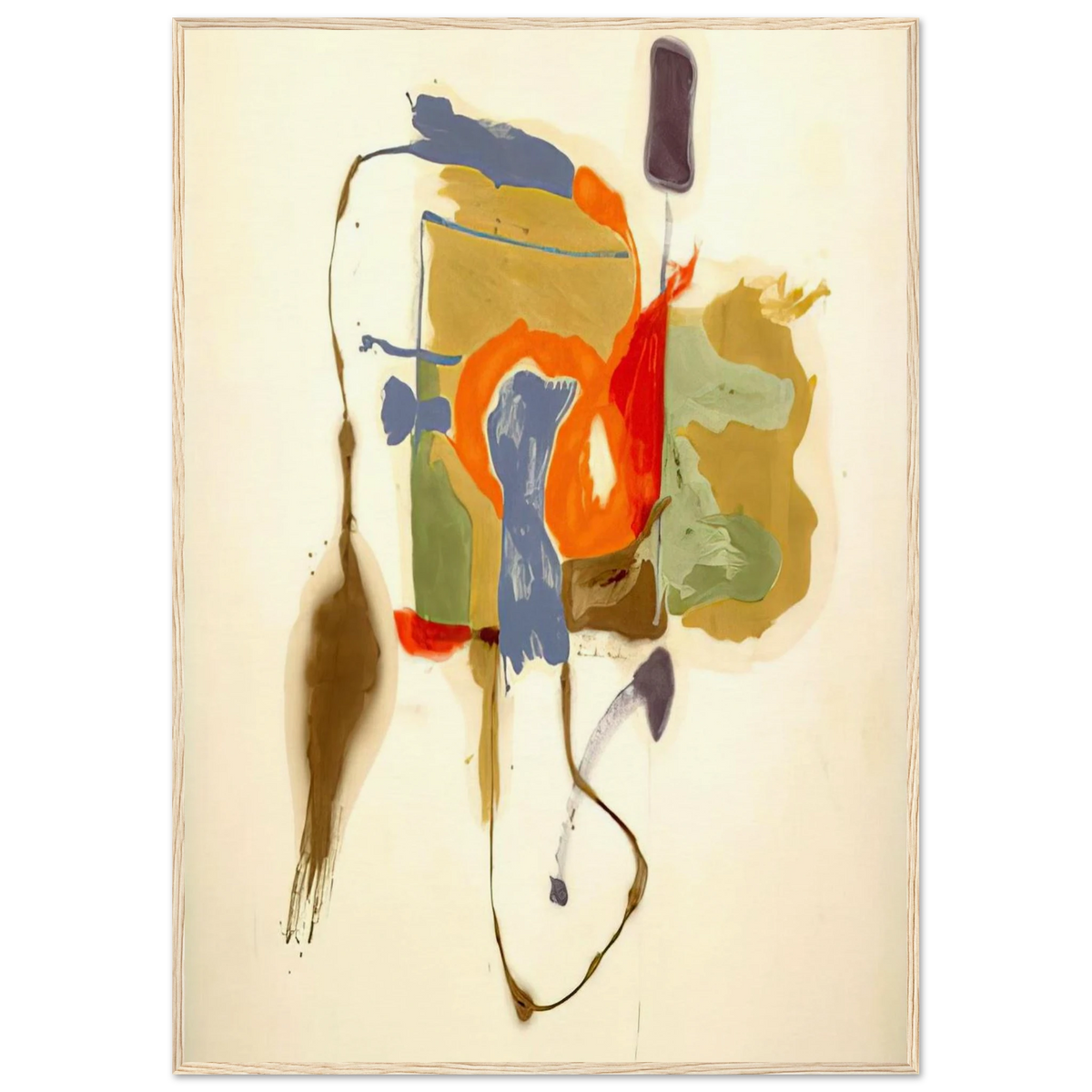 Blue Form in a Scene - 1961 Framed Poster | Helen Frankenthaler Framed Prints Wall Art | Frankenthaler Helen