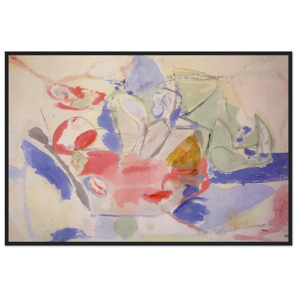 Mountains and Sea - 1952 Framed Poster | Helen Frankenthaler Framed Prints Wall Art | Frankenthaler Helen