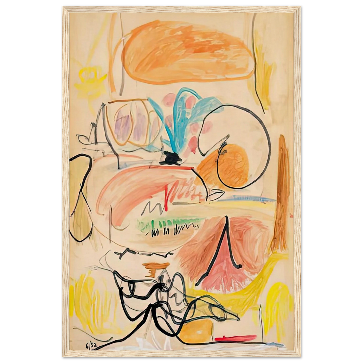 Window Shade No. 1, 1952- Framed Poster | Helen Frankenthaler Framed Prints Wall Art | Frankenthaler Helen