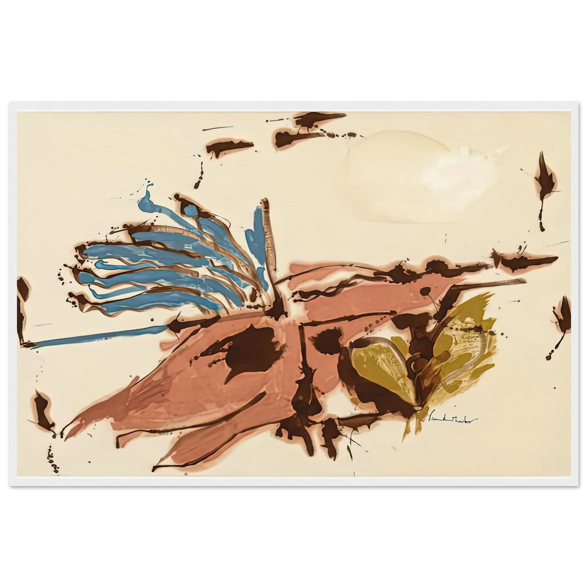 Pink Bird Figure I, 1961- Framed Poster | Helen Frankenthaler Framed Prints Wall Art | Frankenthaler Helen