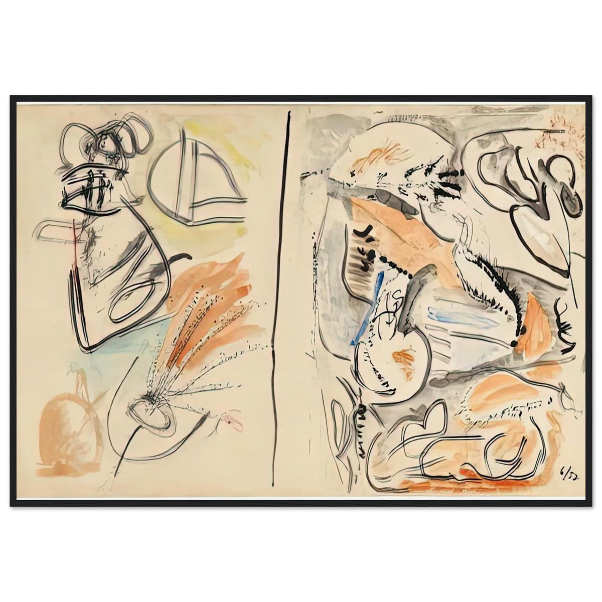 Window Shade No. 2, 1952- Framed Poster | Helen Frankenthaler Framed Prints Wall Art | Frankenthaler Helen