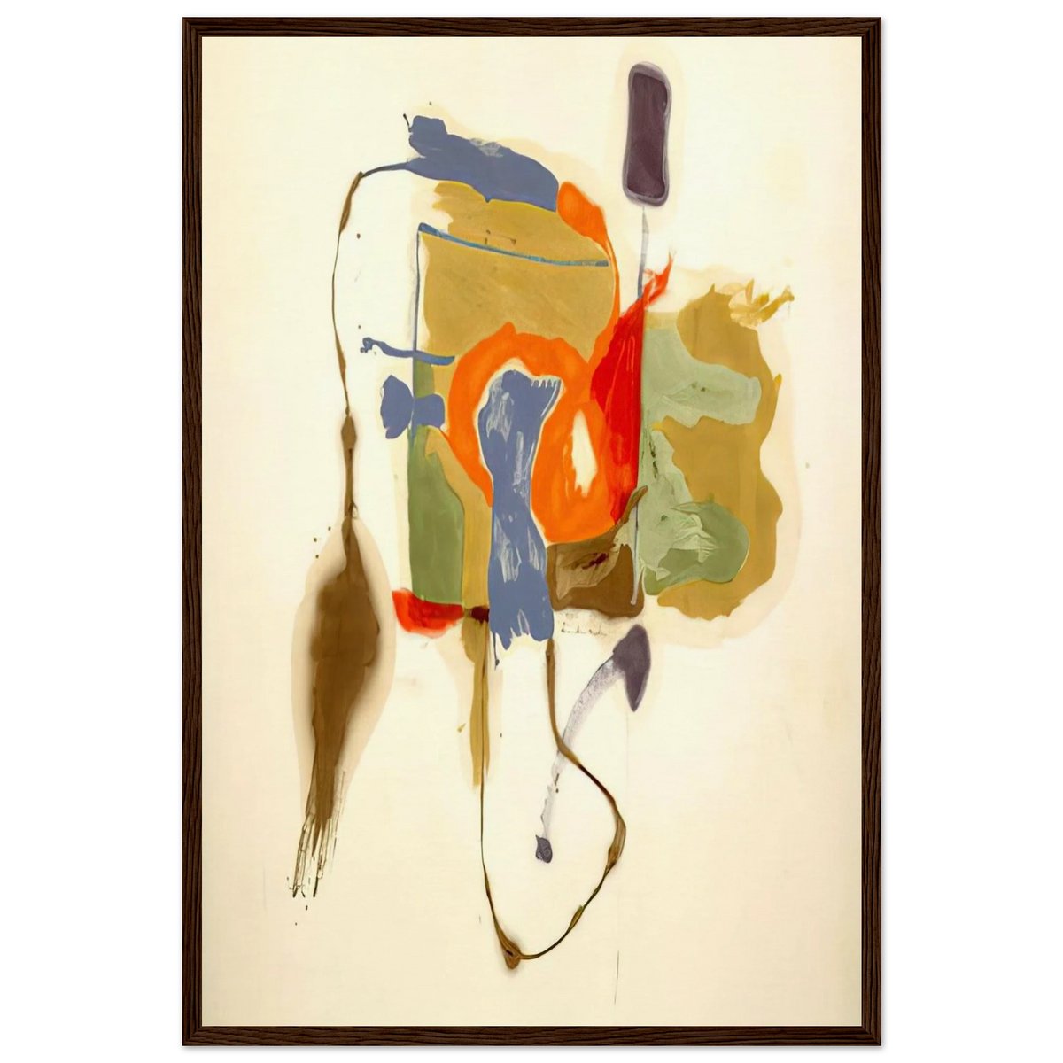 Blue Form in a Scene - 1961 Framed Poster | Helen Frankenthaler Framed Prints Wall Art | Frankenthaler Helen
