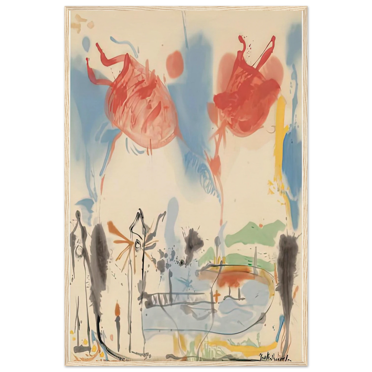 Round Trip, 1957- Framed Poster | Helen Frankenthaler Framed Prints Wall Art | Frankenthaler Helen