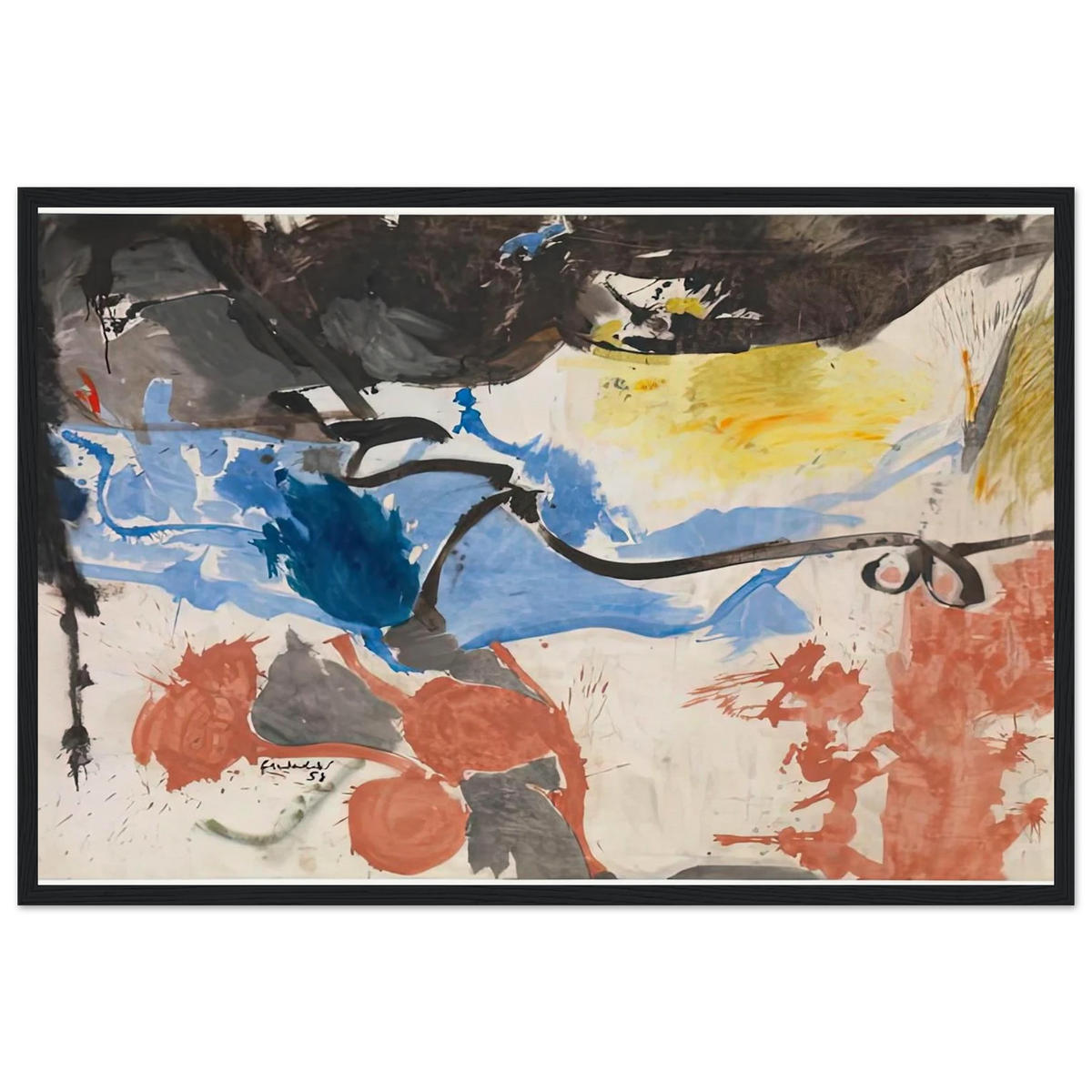 Hotel Cro-Magnon, 1958- Framed Poster | Helen Frankenthaler Framed Prints Wall Art | Frankenthaler Helen