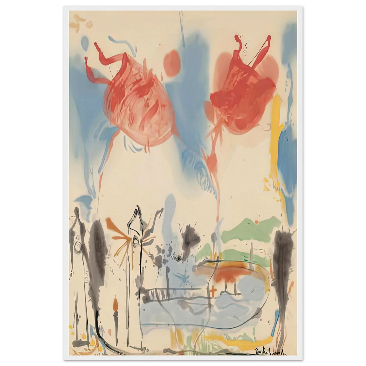 Round Trip, 1957- Framed Poster | Helen Frankenthaler Framed Prints Wall Art | Frankenthaler Helen