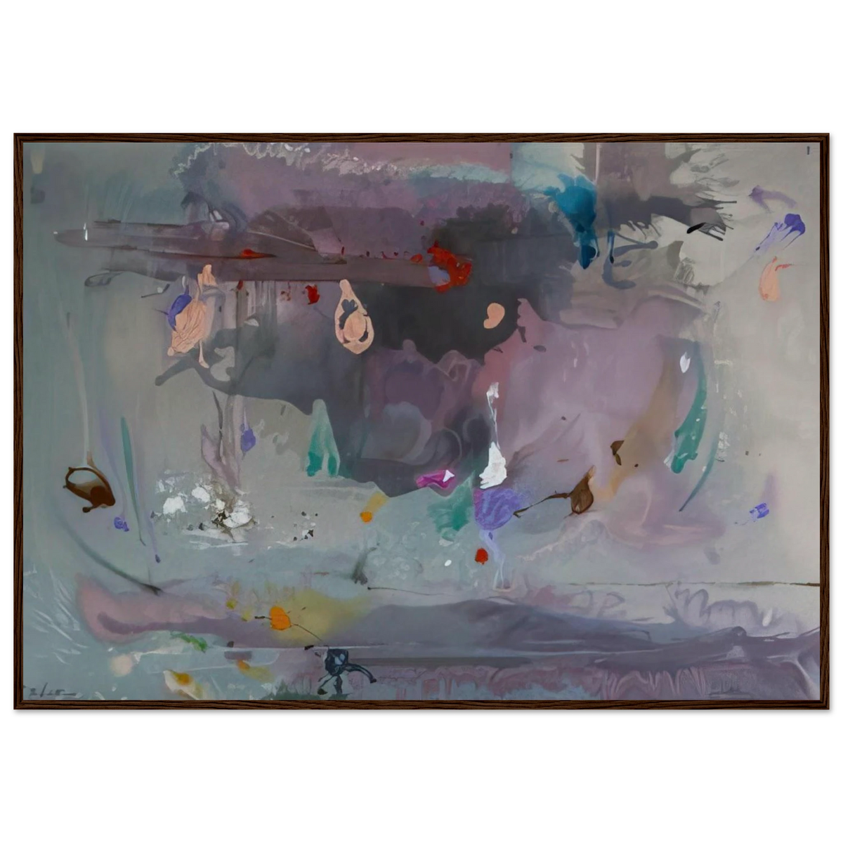 Grey Fireworks - 2000 Framed Poster | Helen Frankenthaler Framed Prints Wall Art | Frankenthaler Helen