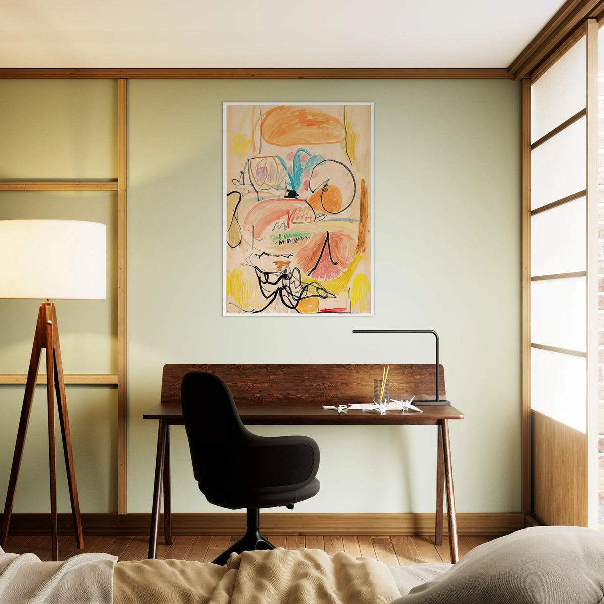 Window Shade No. 1, 1952- Framed Poster | Helen Frankenthaler Framed Prints Wall Art | Frankenthaler Helen