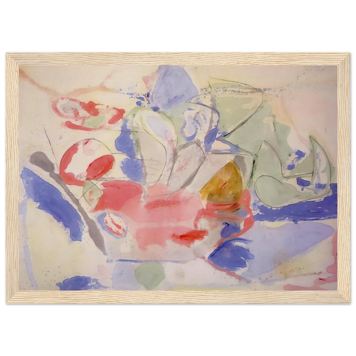 Mountains and Sea - 1952 Framed Poster | Helen Frankenthaler Framed Prints Wall Art | Frankenthaler Helen
