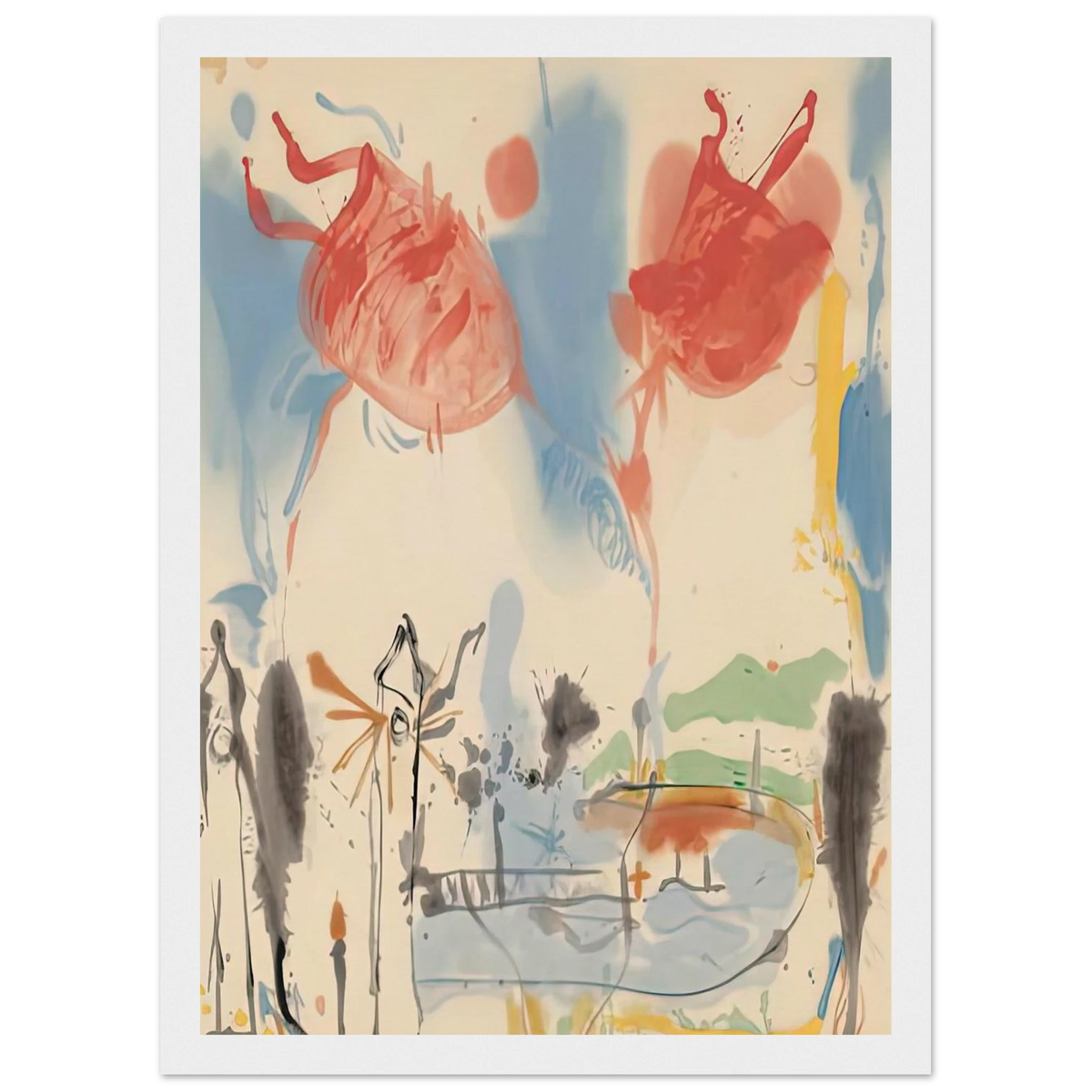 Round Trip, 1957- Framed Poster | Helen Frankenthaler Framed Prints Wall Art | Frankenthaler Helen