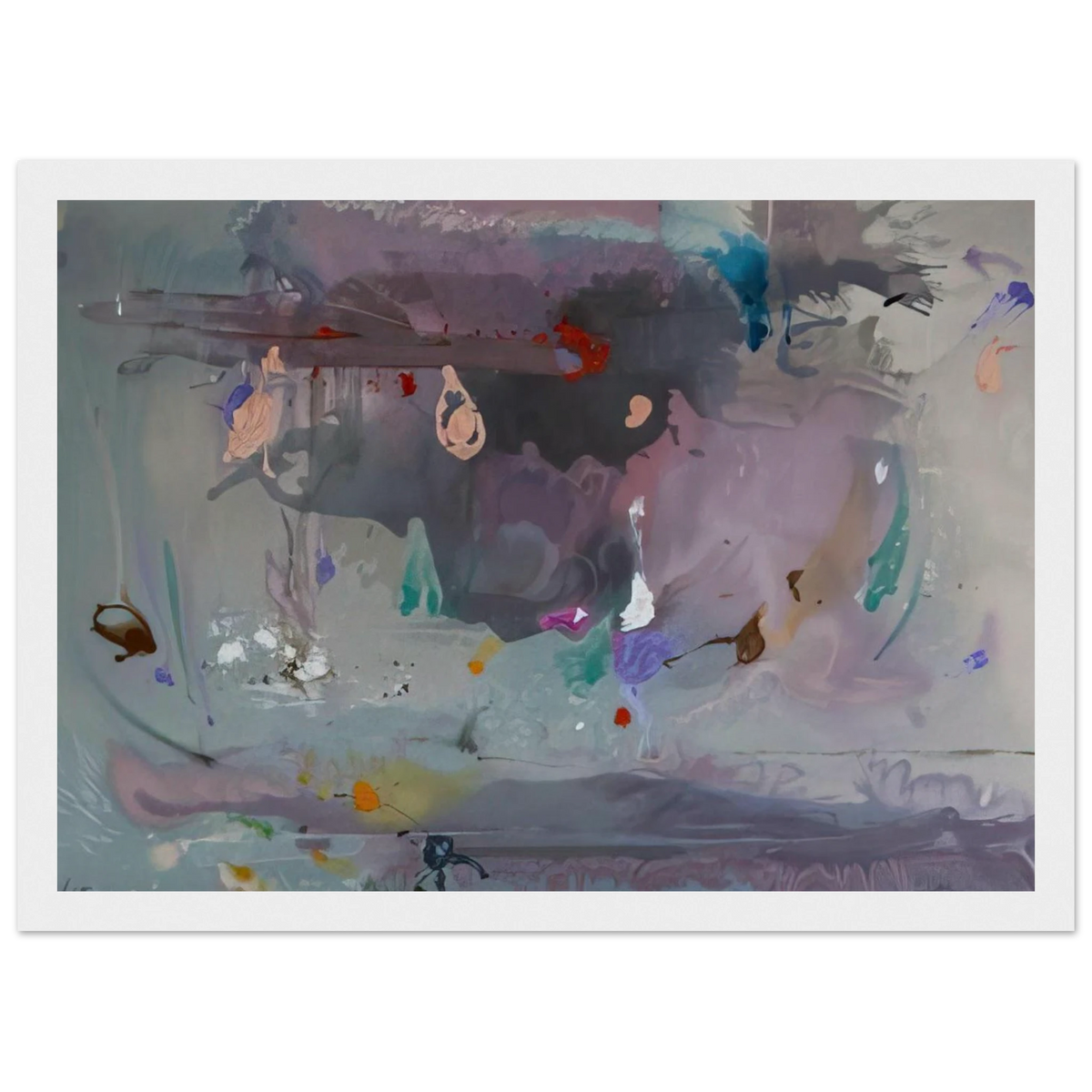 Grey Fireworks - 2000 Framed Poster | Helen Frankenthaler Framed Prints Wall Art | Frankenthaler Helen
