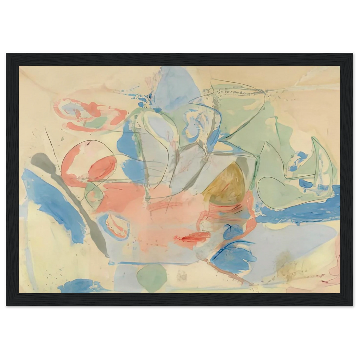 Mountains and Sea, 1952- Framed Poster | Helen Frankenthaler Framed Prints Wall Art | Frankenthaler Helen