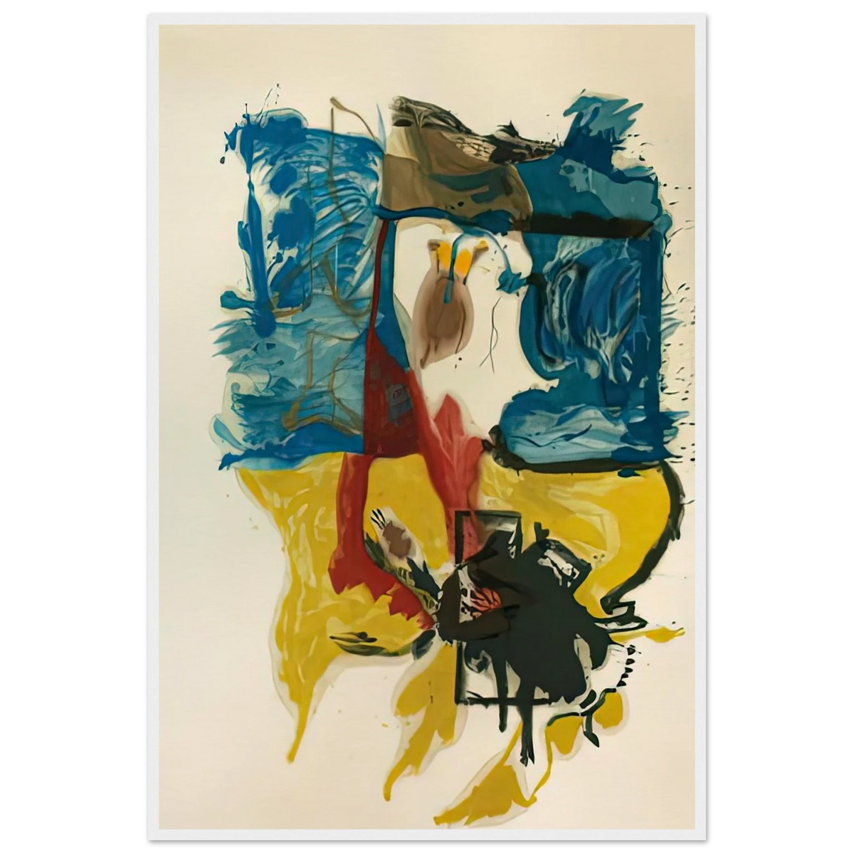 Beach Scene, 1961- Framed Poster | Helen Frankenthaler Framed Prints Wall Art | Frankenthaler Helen