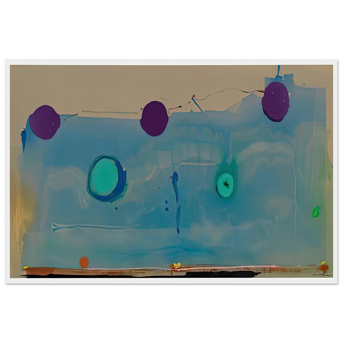 Water Shadows, 1988- Framed Poster | Helen Frankenthaler Framed Prints Wall Art | Frankenthaler Helen