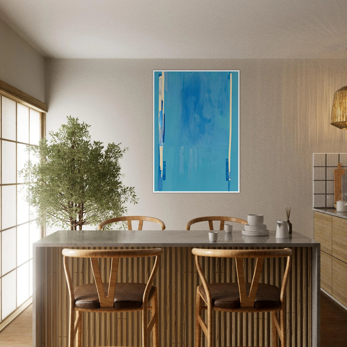 Blue Bellows, 1976- Framed Poster | Helen Frankenthaler Framed Prints Wall Art | Frankenthaler Helen