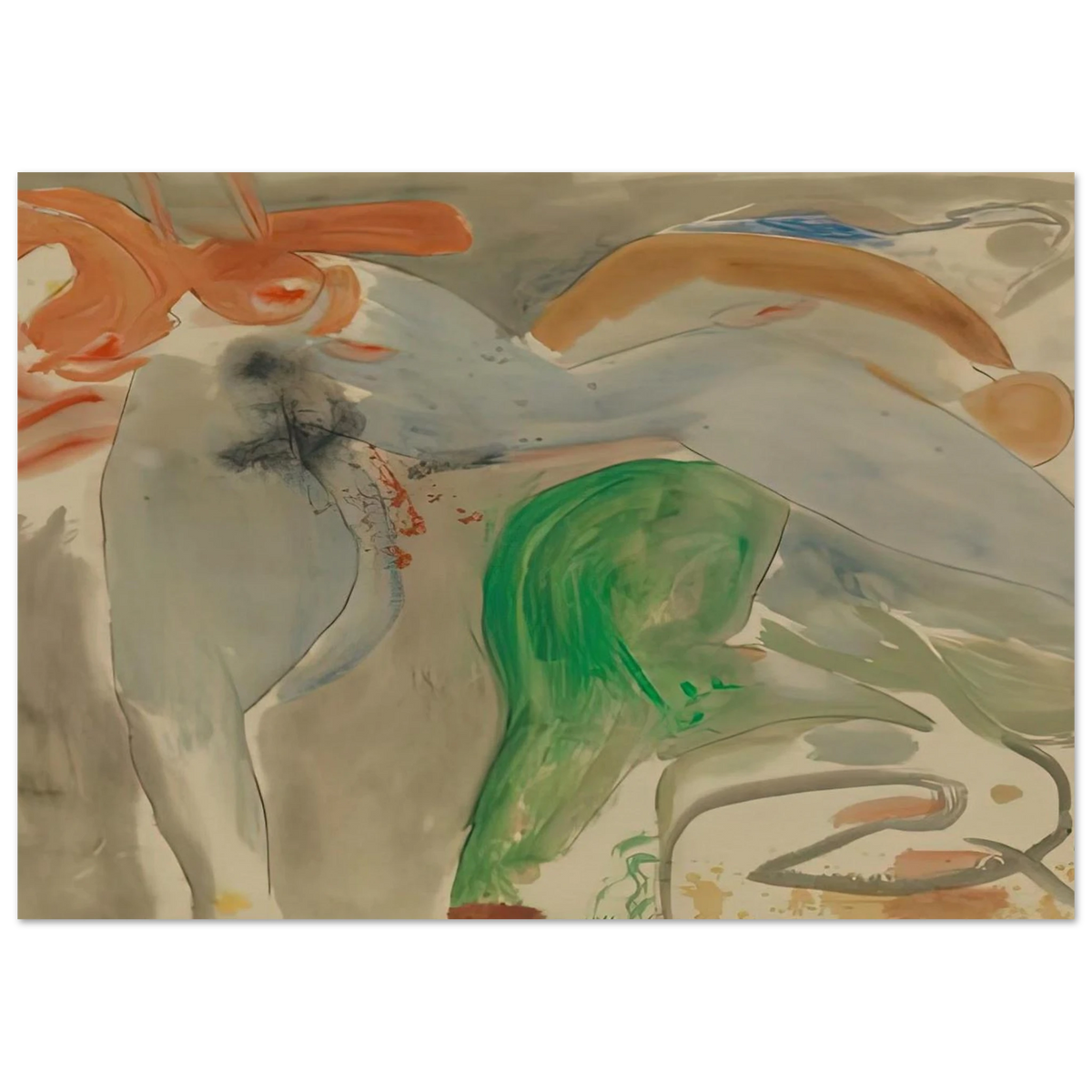 Scene with Nude, 1952- Poster | Helen Frankenthaler Poster | Frankenthaler Helen