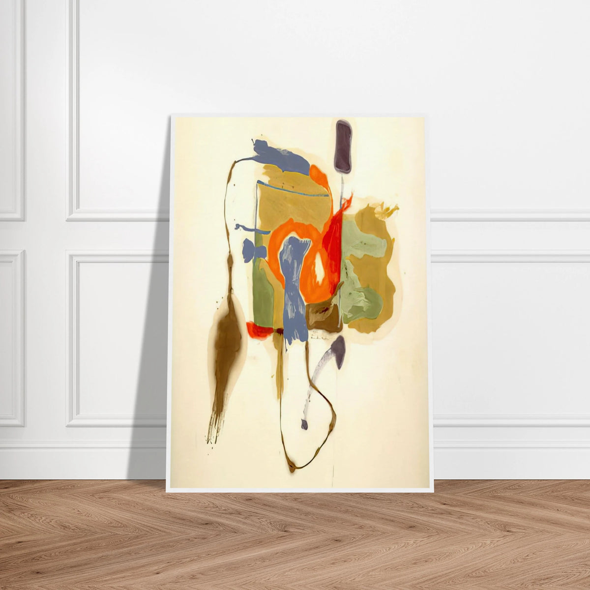 Blue Form in a Scene - 1961 Framed Poster | Helen Frankenthaler Framed Prints Wall Art | Frankenthaler Helen