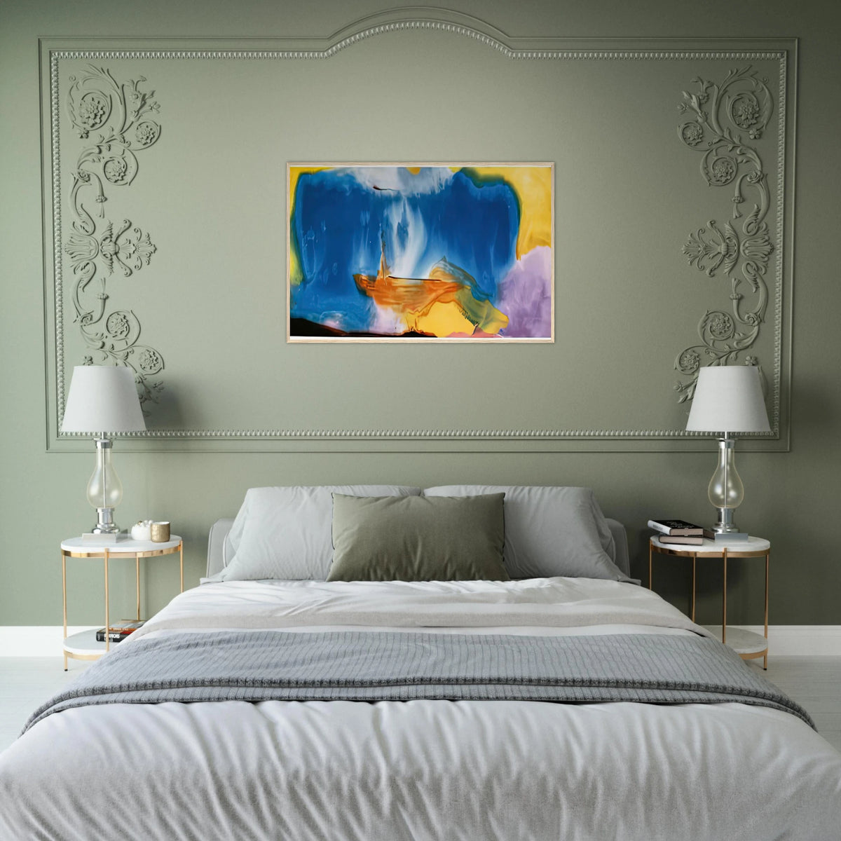 Moveable Blue, 1973- Framed Poster | Helen Frankenthaler Framed Prints Wall Art | Frankenthaler Helen