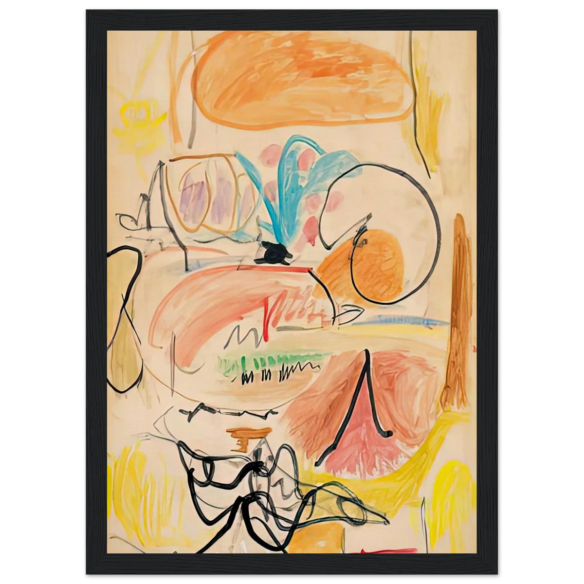Window Shade No. 1, 1952- Framed Poster | Helen Frankenthaler Framed Prints Wall Art | Frankenthaler Helen