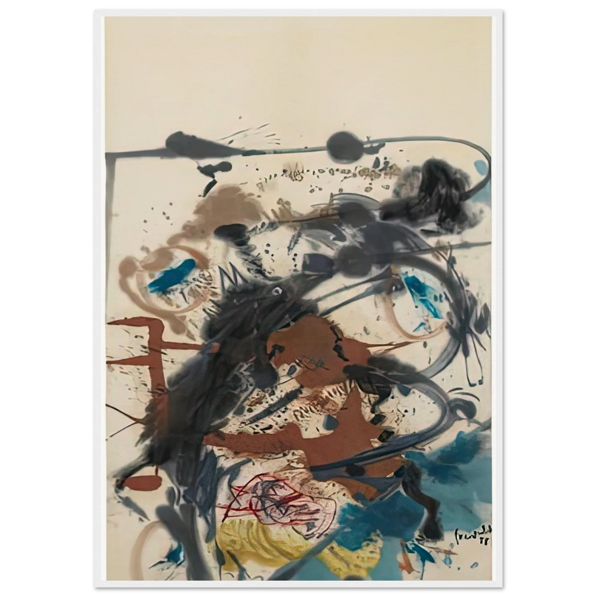 Winter Hunt, 1958- Framed Poster | Helen Frankenthaler Framed Prints Wall Art | Frankenthaler Helen