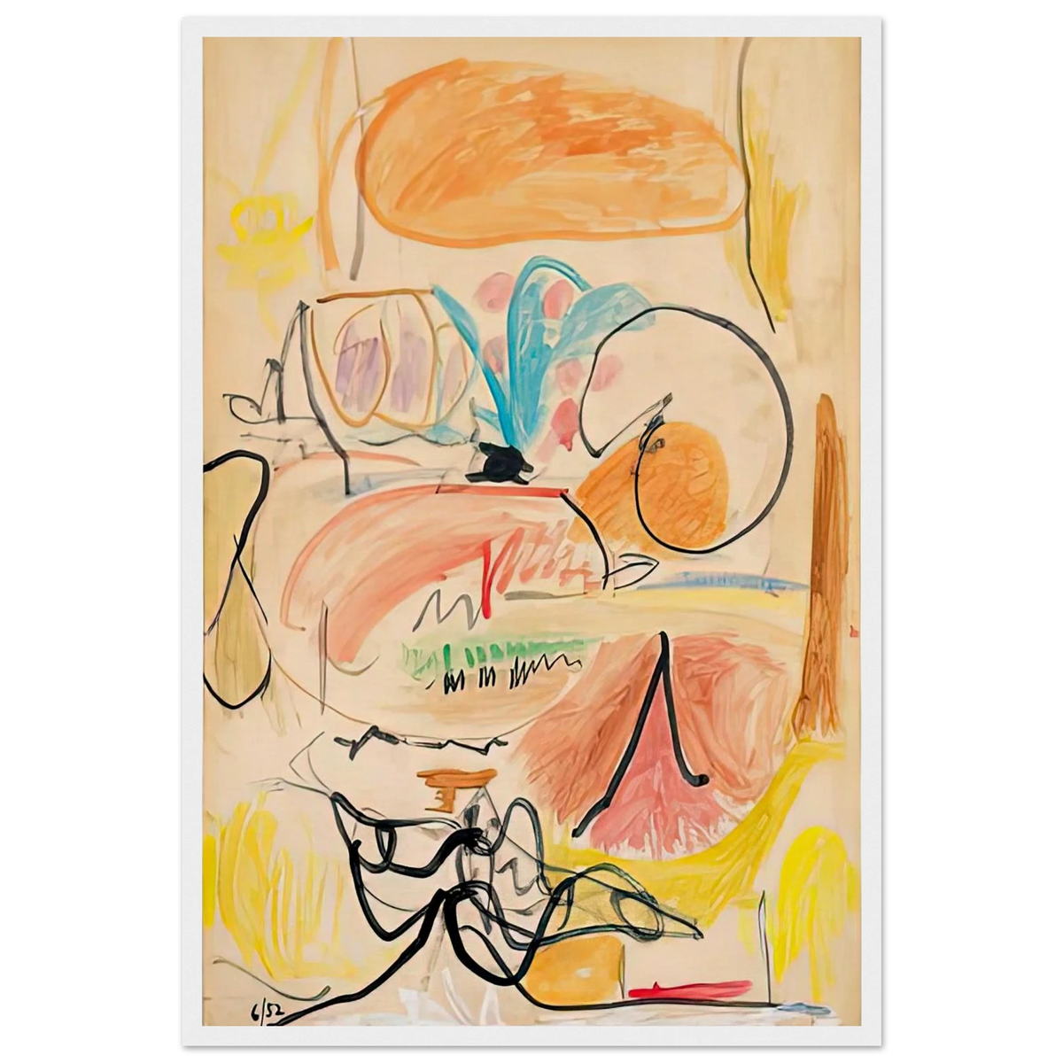 Window Shade No. 1, 1952- Framed Poster | Helen Frankenthaler Framed Prints Wall Art | Frankenthaler Helen