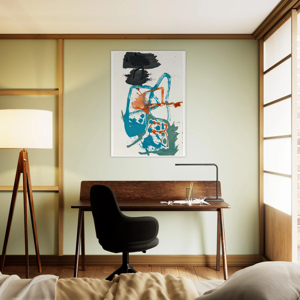 Winter Figure with Black Overhead, 1959- Framed Poster | Helen Frankenthaler Framed Prints Wall Art | Frankenthaler Helen