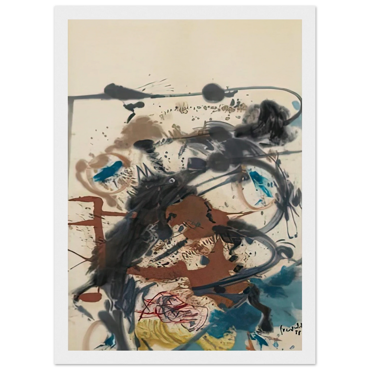 Winter Hunt, 1958- Framed Poster | Helen Frankenthaler Framed Prints Wall Art | Frankenthaler Helen