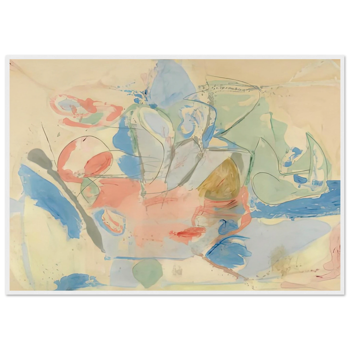 Mountains and Sea, 1952- Framed Poster | Helen Frankenthaler Framed Prints Wall Art | Frankenthaler Helen
