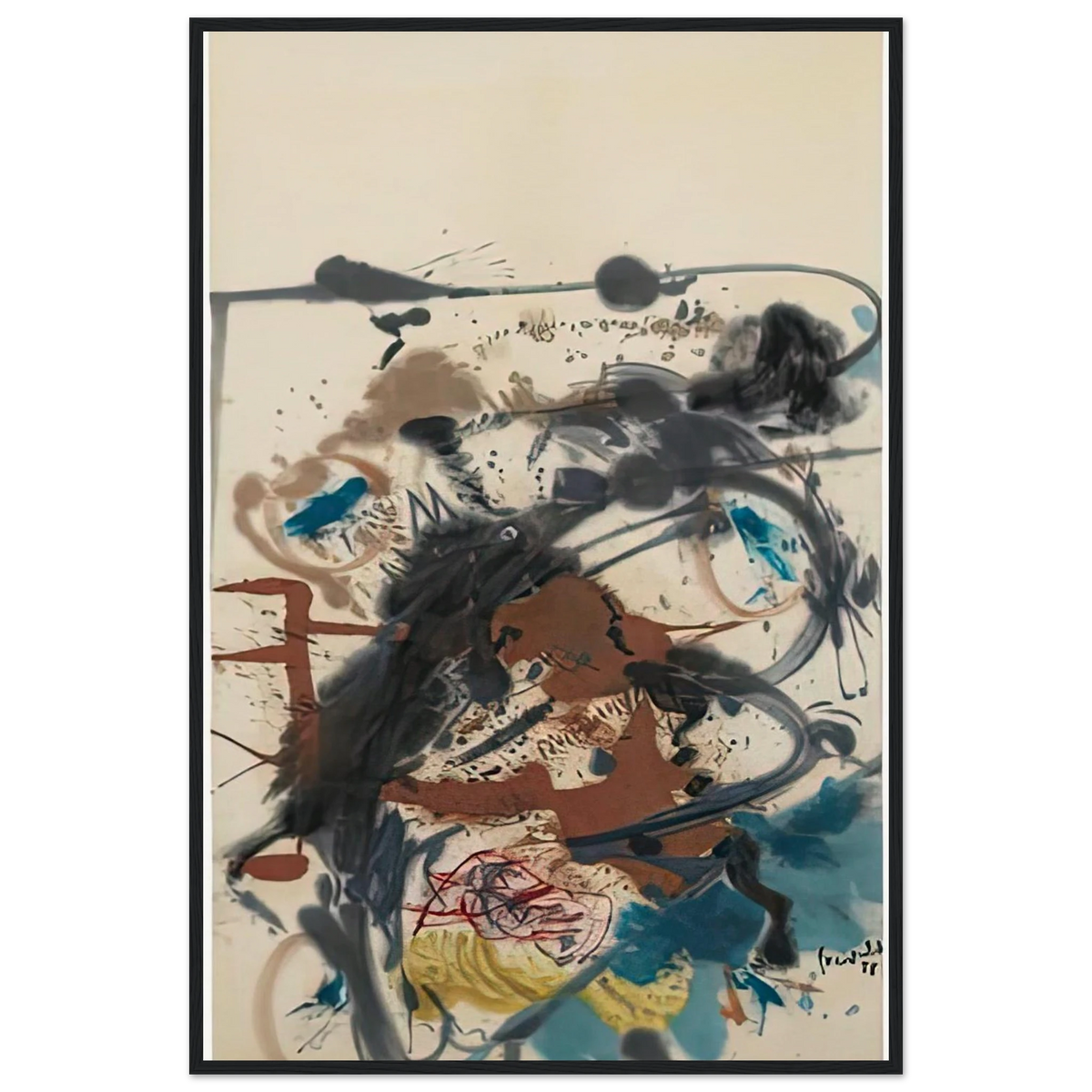 Winter Hunt, 1958- Framed Poster | Helen Frankenthaler Framed Prints Wall Art | Frankenthaler Helen