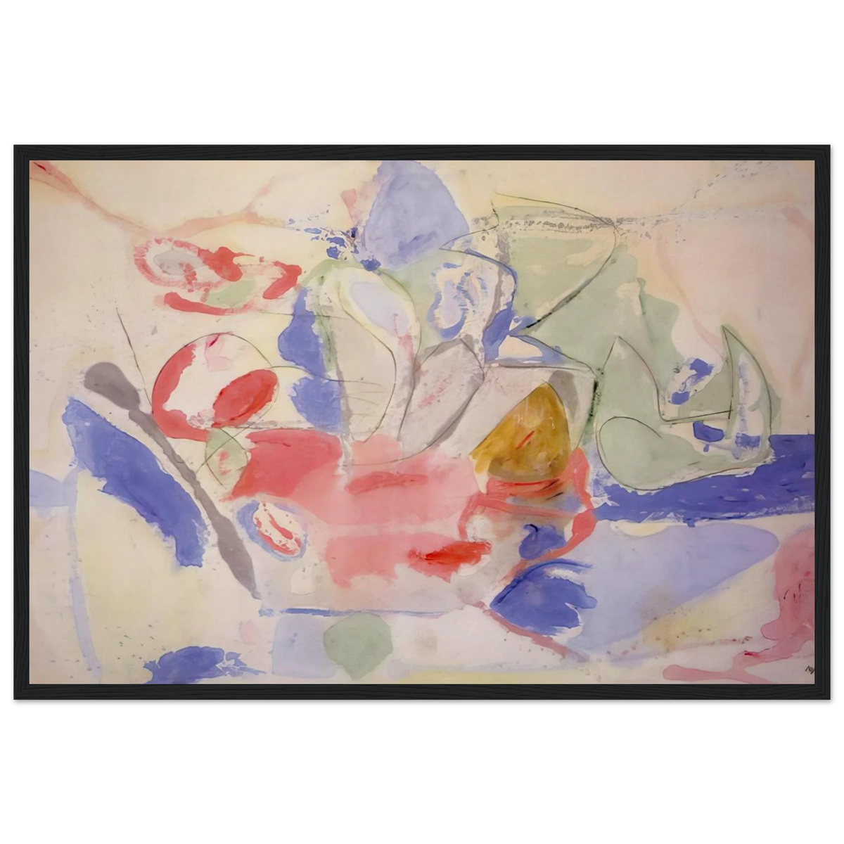 Mountains and Sea - 1952 Framed Poster | Helen Frankenthaler Framed Prints Wall Art | Frankenthaler Helen