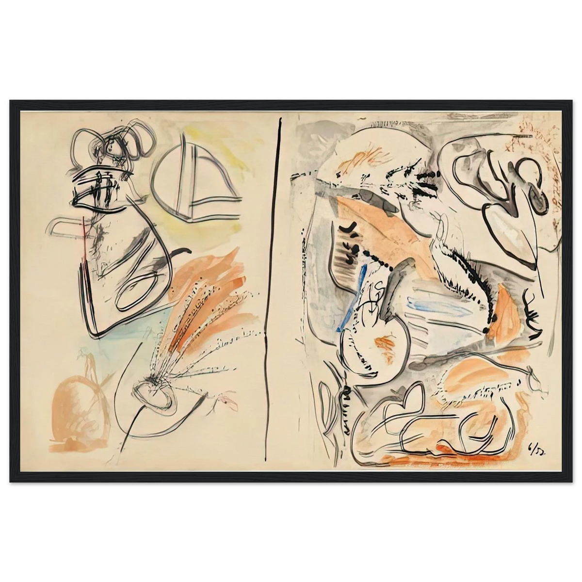 Window Shade No. 2, 1952- Framed Poster | Helen Frankenthaler Framed Prints Wall Art | Frankenthaler Helen