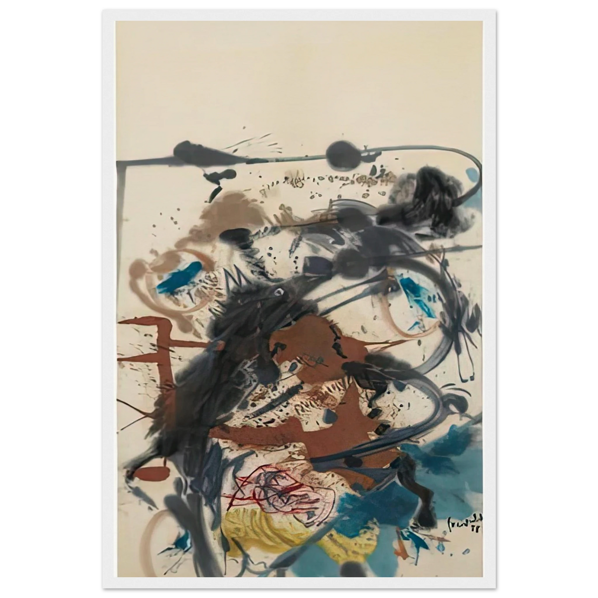 Winter Hunt, 1958- Framed Poster | Helen Frankenthaler Framed Prints Wall Art | Frankenthaler Helen