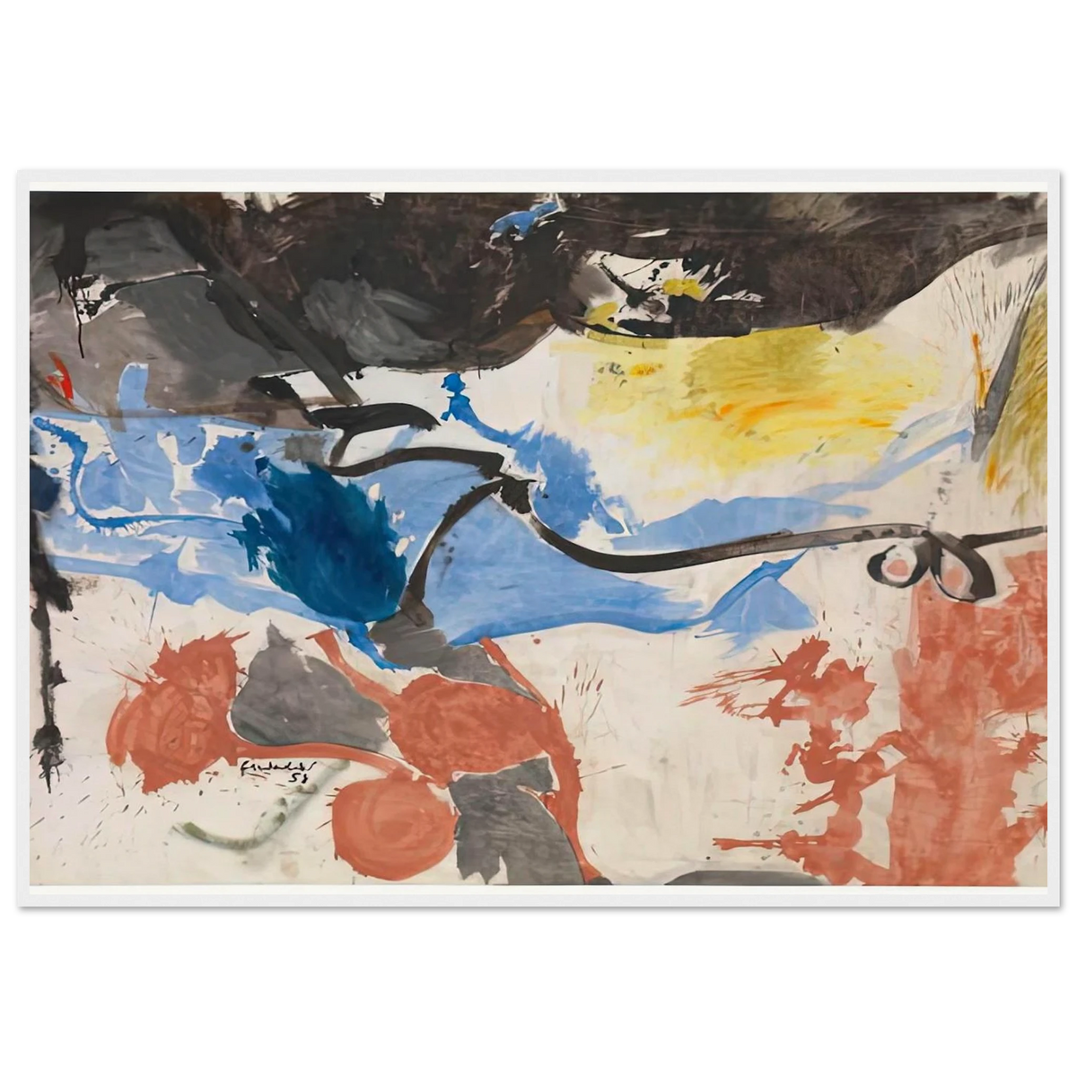 Hotel Cro-Magnon, 1958- Framed Poster | Helen Frankenthaler Framed Prints Wall Art | Frankenthaler Helen