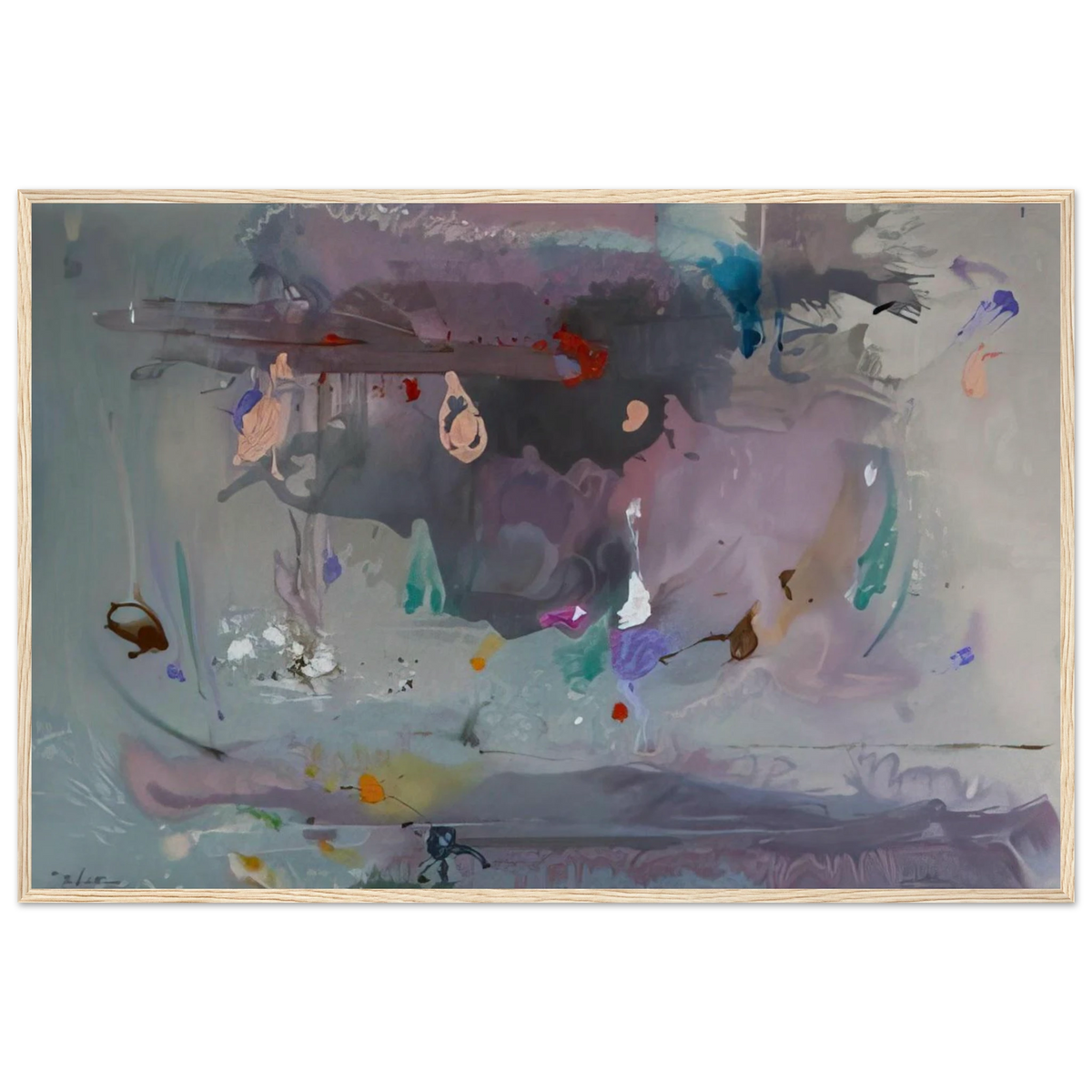 Grey Fireworks - 2000 Framed Poster | Helen Frankenthaler Framed Prints Wall Art | Frankenthaler Helen