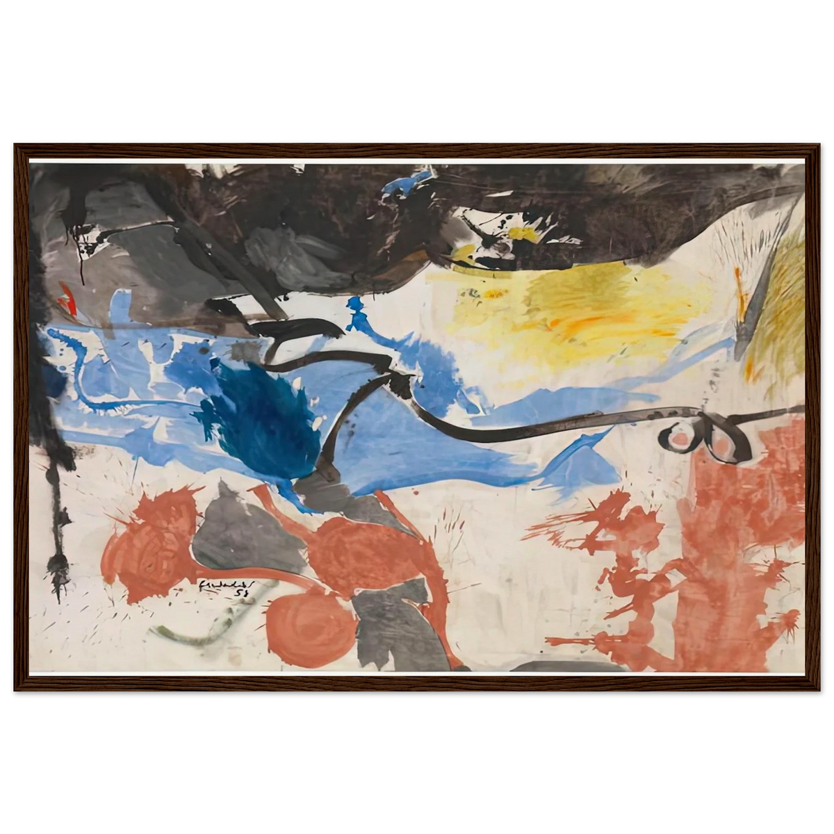 Hotel Cro-Magnon, 1958- Framed Poster | Helen Frankenthaler Framed Prints Wall Art | Frankenthaler Helen