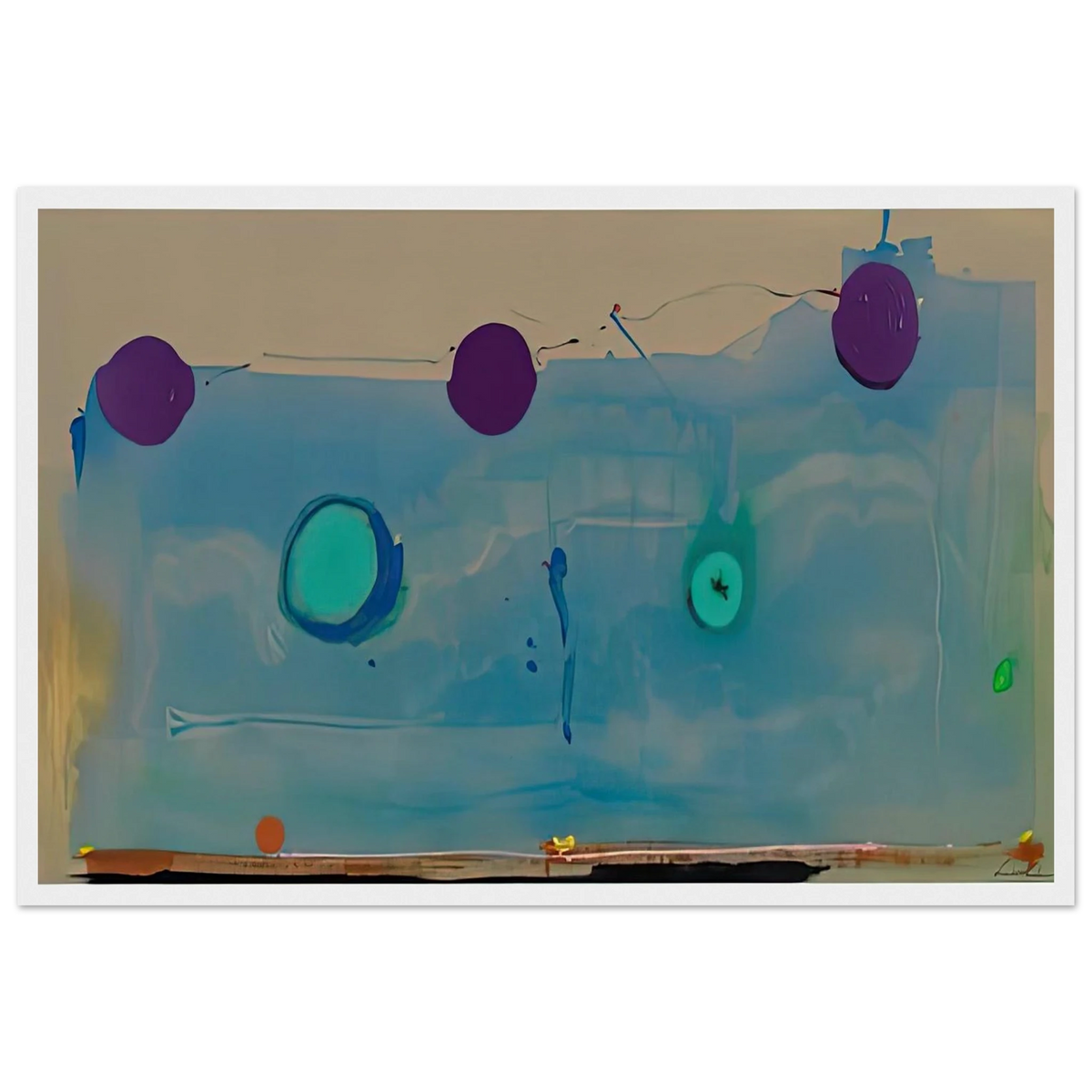 Water Shadows, 1988- Framed Poster | Helen Frankenthaler Framed Prints Wall Art | Frankenthaler Helen