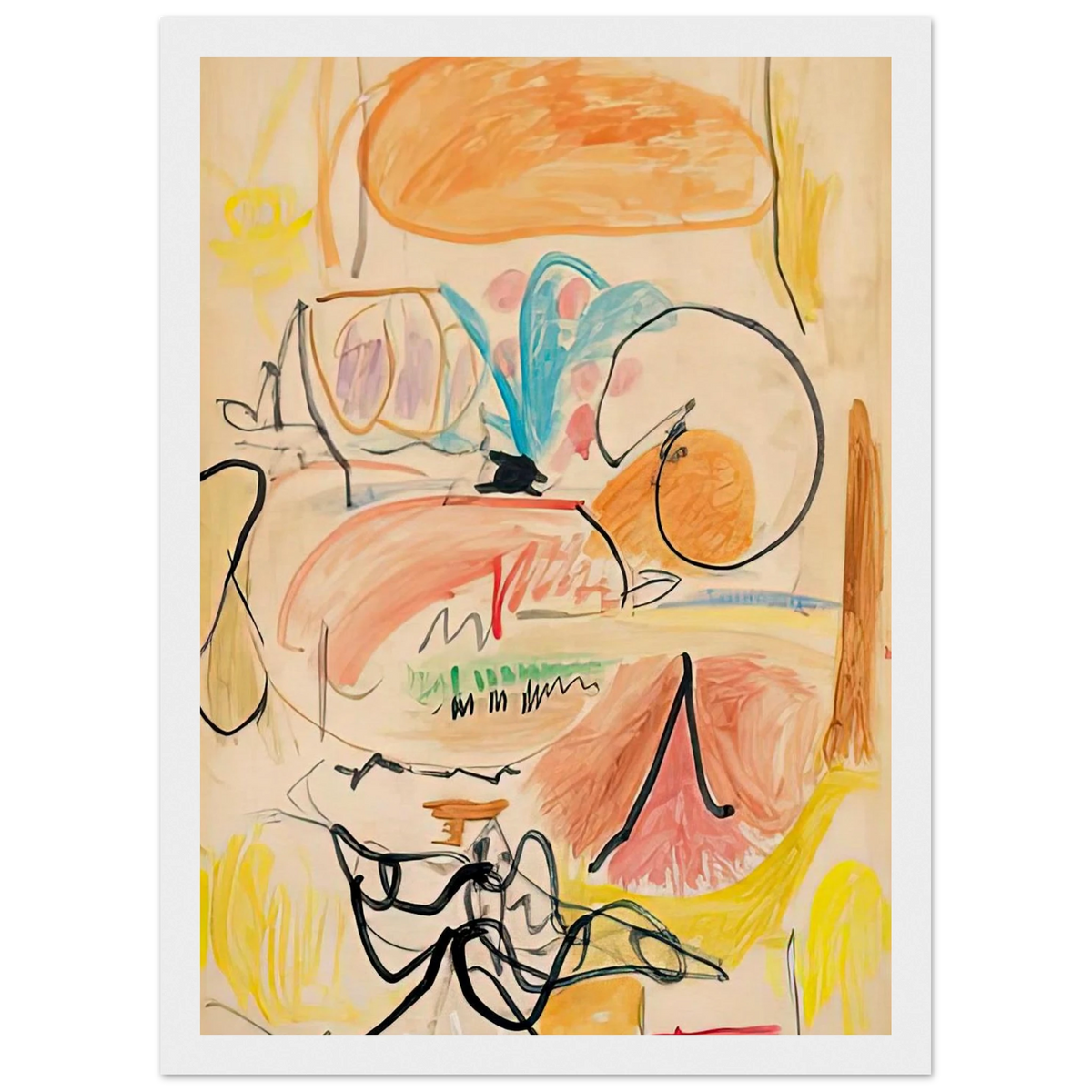Window Shade No. 1, 1952- Framed Poster | Helen Frankenthaler Framed Prints Wall Art | Frankenthaler Helen