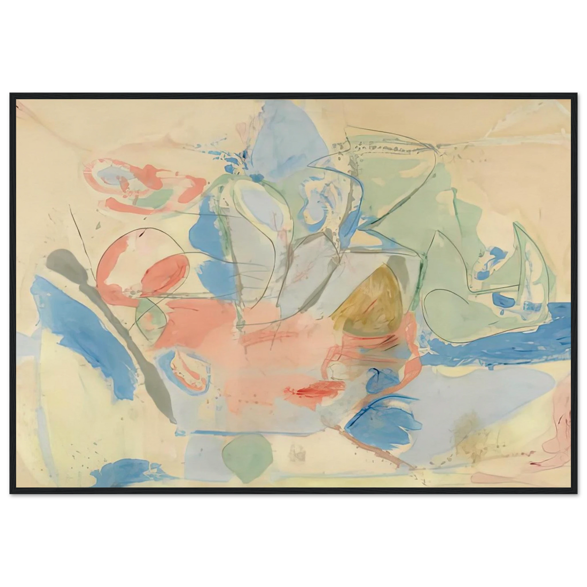 Mountains and Sea, 1952- Framed Poster | Helen Frankenthaler Framed Prints Wall Art | Frankenthaler Helen