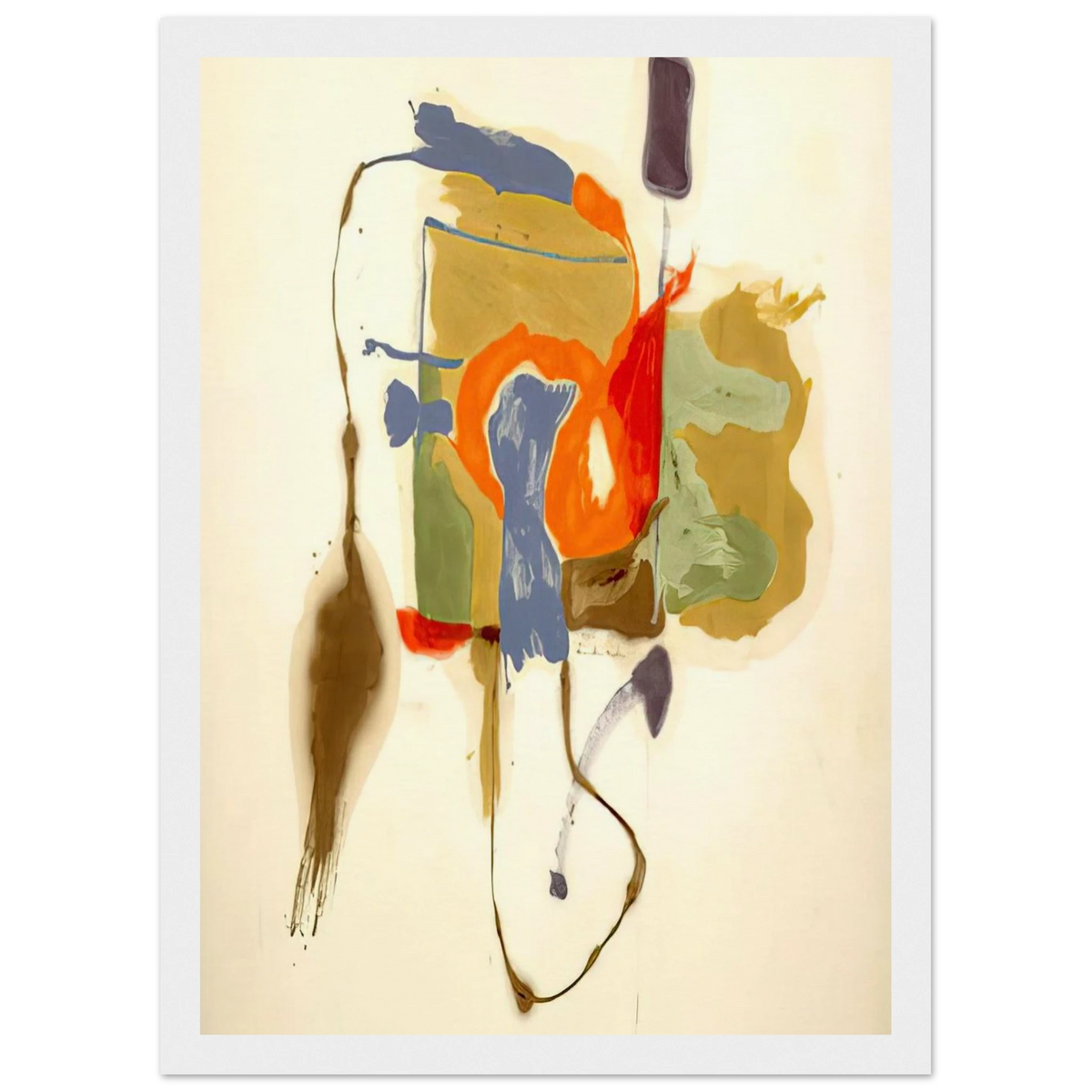 Blue Form in a Scene - 1961 Framed Poster | Helen Frankenthaler Framed Prints Wall Art | Frankenthaler Helen