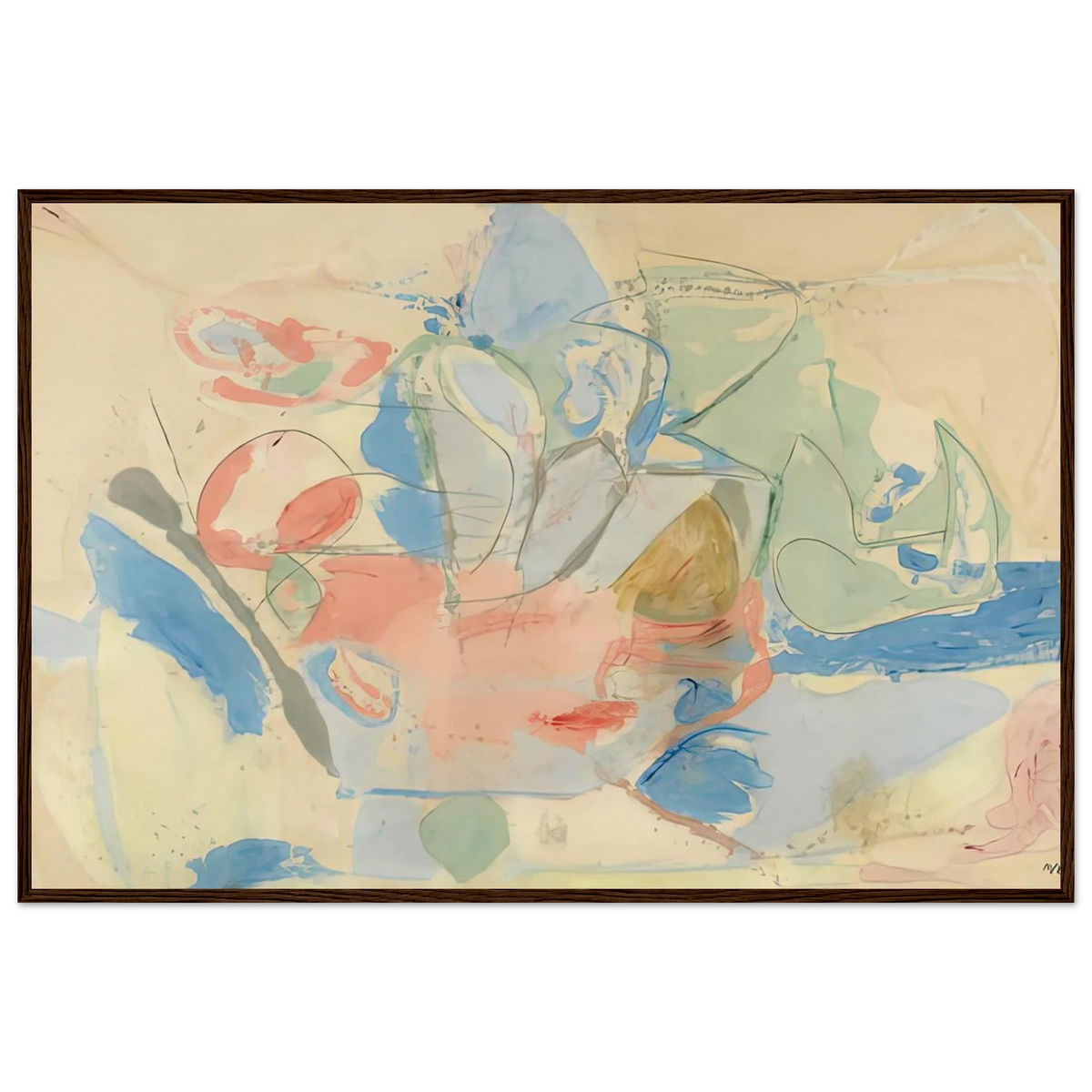 Mountains and Sea, 1952- Framed Poster | Helen Frankenthaler Framed Prints Wall Art | Frankenthaler Helen