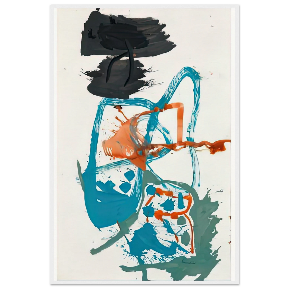Winter Figure with Black Overhead, 1959- Framed Poster | Helen Frankenthaler Framed Prints Wall Art | Frankenthaler Helen