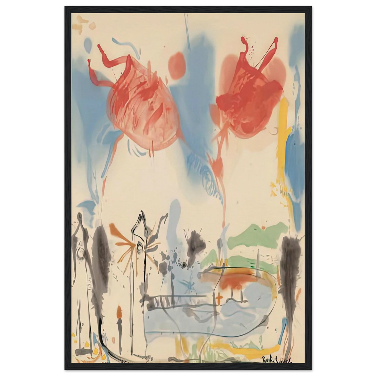 Round Trip, 1957- Framed Poster | Helen Frankenthaler Framed Prints Wall Art | Frankenthaler Helen