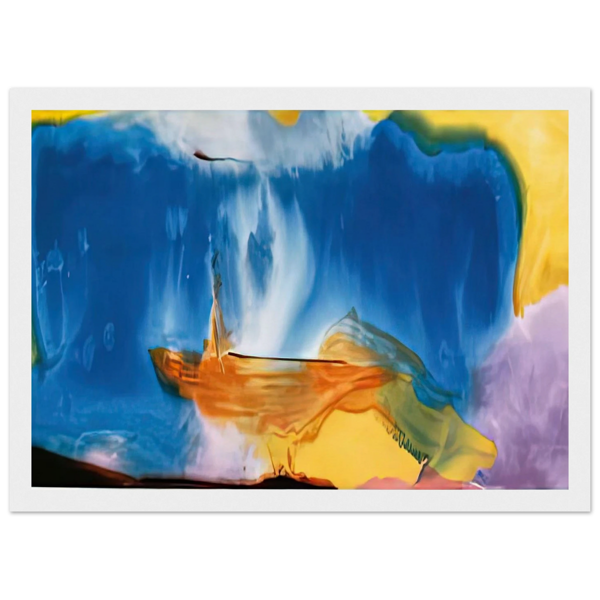 Moveable Blue, 1973- Framed Poster | Helen Frankenthaler Framed Prints Wall Art | Frankenthaler Helen