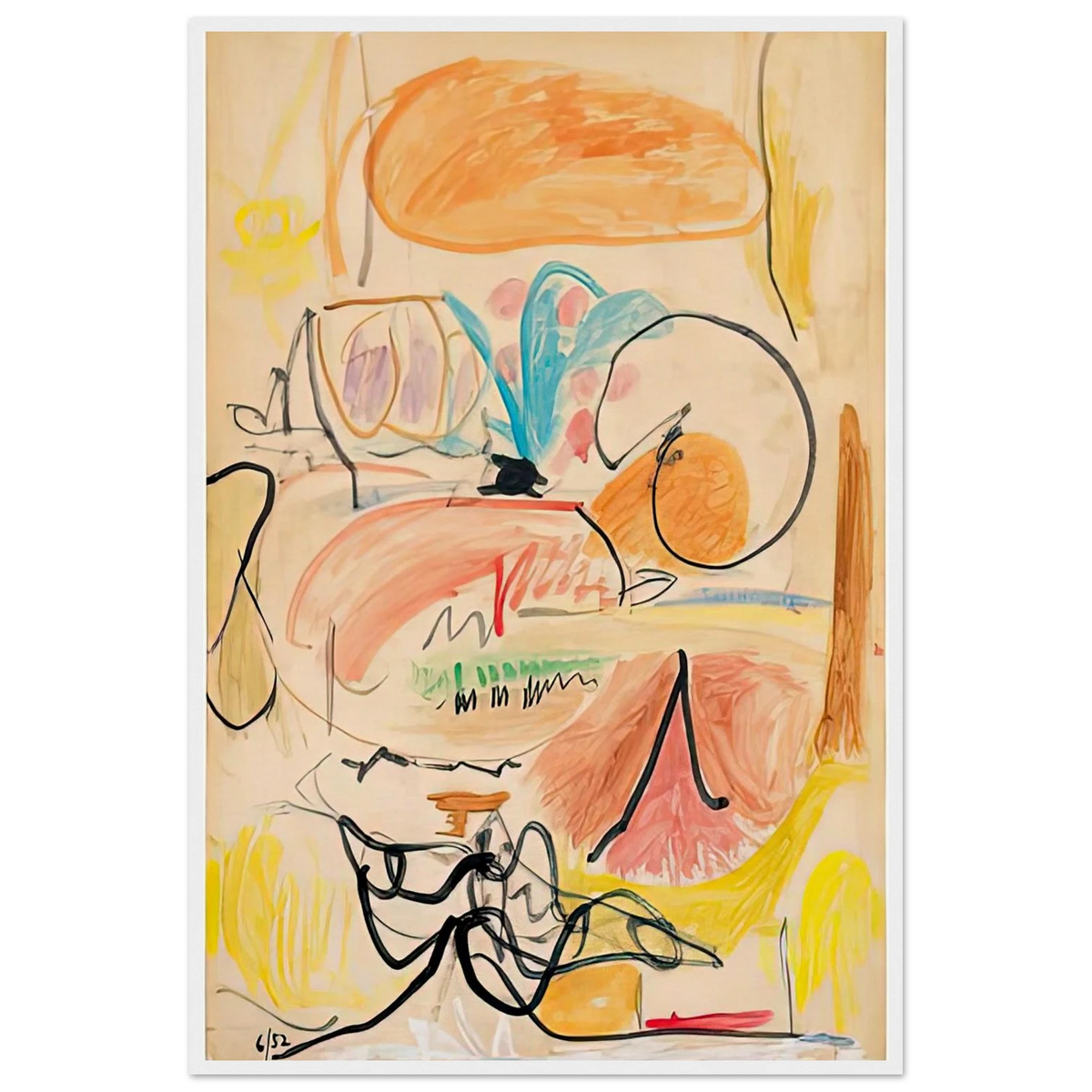 Window Shade No. 1, 1952- Framed Poster | Helen Frankenthaler Framed Prints Wall Art | Frankenthaler Helen