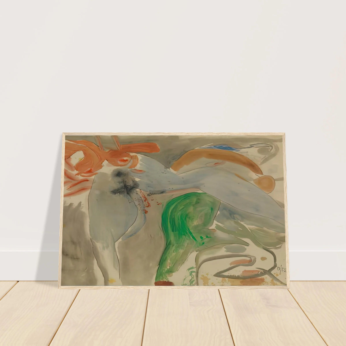 Scene with Nude, 1952- Framed Poster | Helen Frankenthaler Framed Prints Wall Art | Frankenthaler Helen