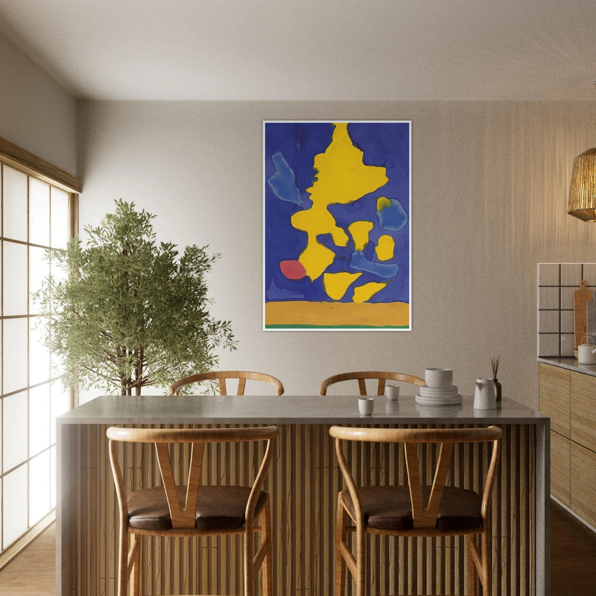 Saturn Revisited - 1964 Framed Poster | Helen Frankenthaler Framed Prints Wall Art | Frankenthaler Helen