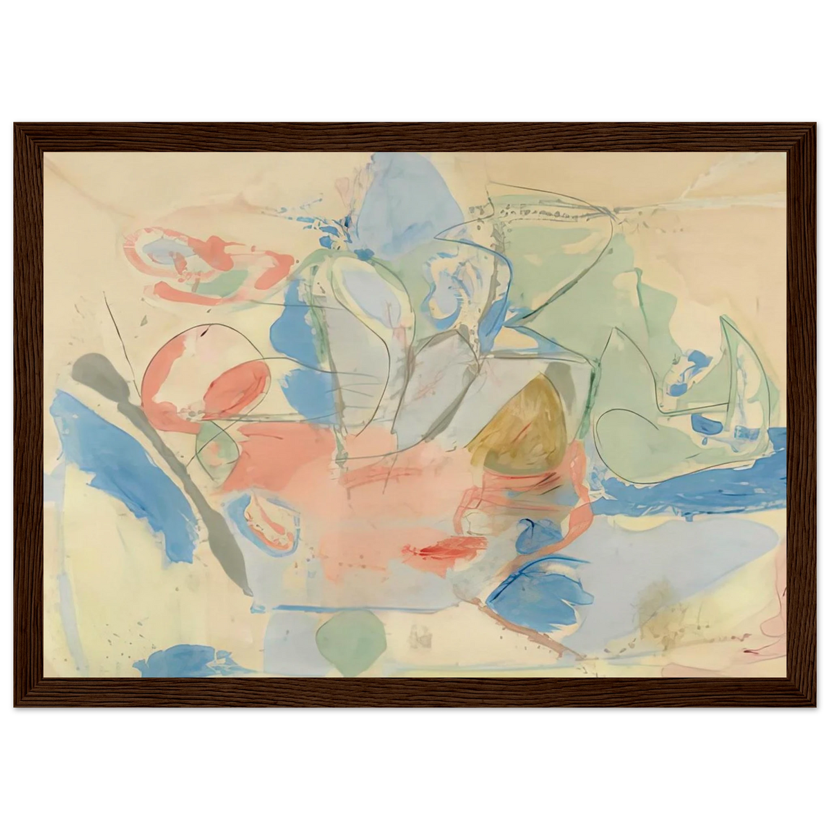Mountains and Sea, 1952- Framed Poster | Helen Frankenthaler Framed Prints Wall Art | Frankenthaler Helen