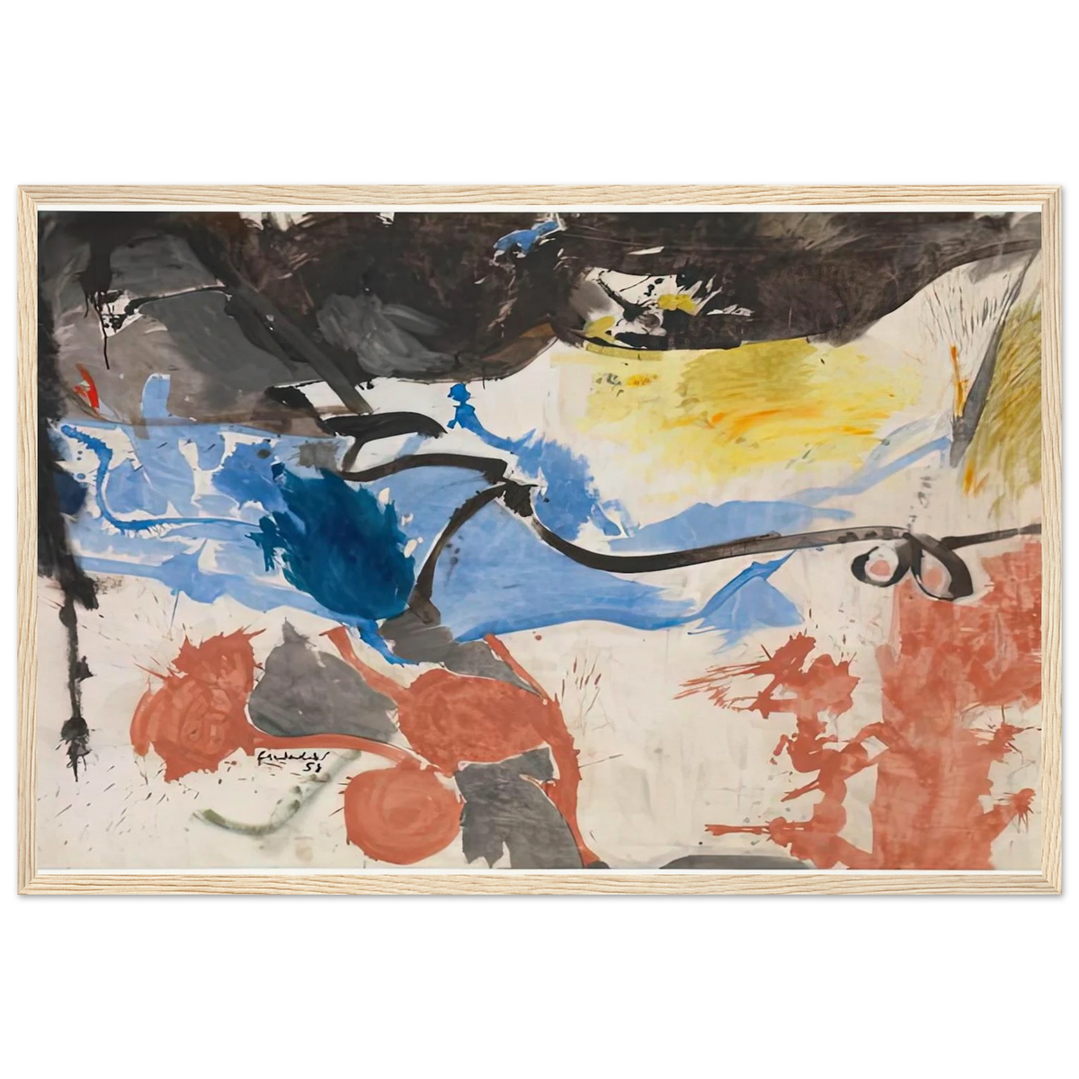 Hotel Cro-Magnon, 1958- Framed Poster | Helen Frankenthaler Framed Prints Wall Art | Frankenthaler Helen