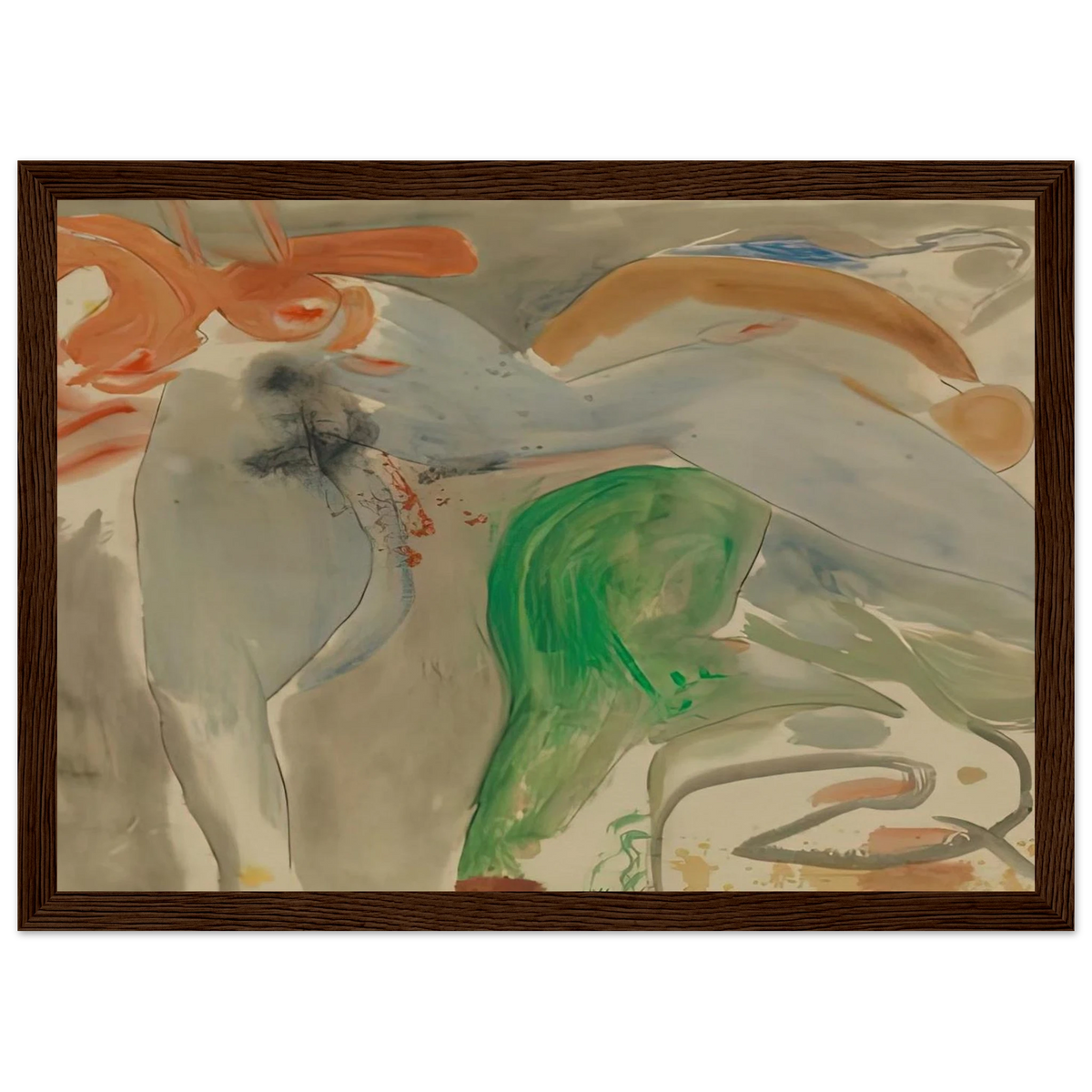 Scene with Nude, 1952- Framed Poster | Helen Frankenthaler Framed Prints Wall Art | Frankenthaler Helen