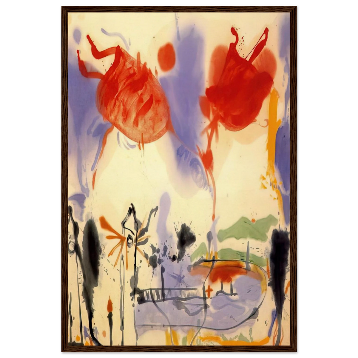 Round Trip - 1957 Framed Poster | Helen Frankenthaler Framed Prints Wall Art | Frankenthaler Helen